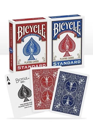 Bicycle poker crards standard index red/ blue real deal not fake uk seller