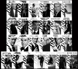 James Bond Poster Set 25 Magnete Sean Connery Daniel Craig Pierce Brosnan - Bild 1 von 1