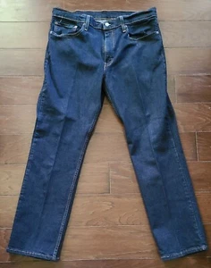 Levi's 514 Denim Blue Jeans Pants Men's 36 x 30 Dark Wash Pressed, Stretch, EUC - Picture 1 of 10