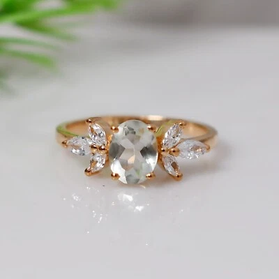 Anillo de amatista verde natural, plata de ley 925, anillo de compromiso, anillo nupcial Foto 1 de 3