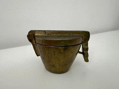 vintage brass scale weights, handmade - Image 1 of 4