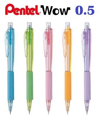 Lápis mecânico Pentel WOW 0,5mm Japão borracha presente AL405-LT cabo triangular - Imagem 1 de 3