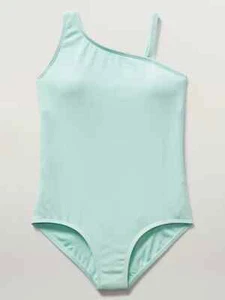 Athleta Girl One Shoulder Rib One Piece Swimsuit S/7 Oasis Blue - Picture 1 of 3