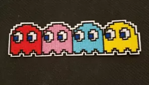 Pac-man Ghosts Embroidered Patch Iron-On Sew-On 80s Video Game 5.5" x 1.5" - Picture 1 of 4