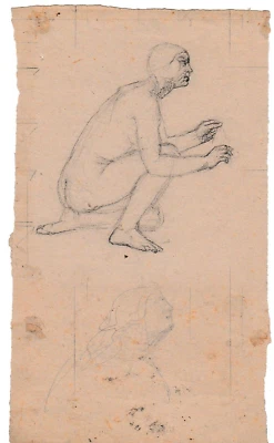 DESSIN ANCIEN MICHEL DUMAS FOND D'ATELIER ELEVE D'INGRES - Photo 1/2