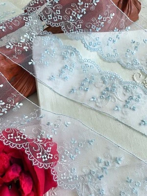 DENTELLE ANCIENNE - 3m60 x 8 cm Polyester coton REF : D-555 - Photo 1/2