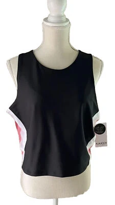 NUEVO CON ETIQUETAS Kinesis Mujer Sin Mangas Negro con Top Rosa/Blanco con Sujetador Incorporado 2X Foto 1 de 3