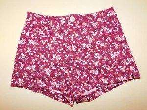 So Burgundy floral shorts Juniors size 7 with pockets - Picture 1 of 3