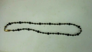 Black Crystal Beaded Necklace 17 Inch - Picture 1 of 6