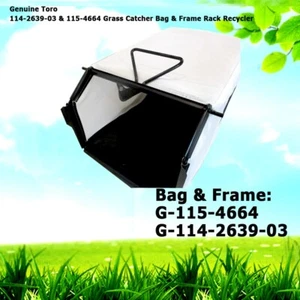 Genuine Toro 114-2639-03 & 115-4664 Grass Catcher Bag & Frame Rack Recycler - Picture 1 of 7