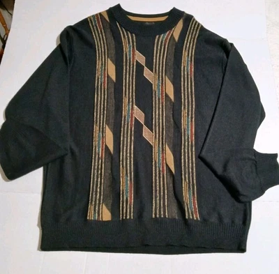 Suéter Tejido 3D Miko Vintage Años 90 Para Hombre XL Estilo Coogi Mezcla Geométrica de Lana Foto 1 de 4