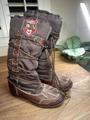 NWOB Pajar Canada Grip Women’s Winter Tall Boots Brown Lined Waterproof Sz 6.5 - Image 1 of 4