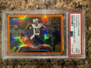 2013 Topps Chrome Football Tom Brady White Jersey Orange Refractor PSA 9 - Picture 1 of 3