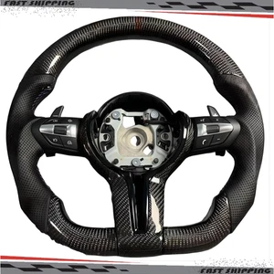 Volante de cuero de fibra de carbono para BMW F06 F12 F13 F30 F80 M3 F82 M4 M2 M5 - Imagen 1 de 6