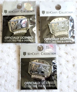 NEW Lot of 3 Vegas Golden Knights Stanley Cup Playoffs 2018 NHL Lapel Pin - Picture 1 of 5