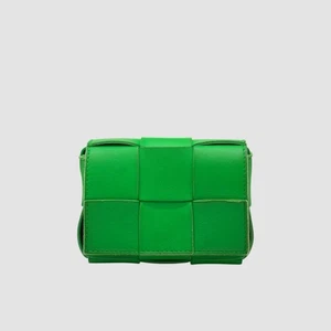Bottega Veneta Intrecciato Canvy Cassette Mini Crossbody Bag Green 145204094 - Picture 1 of 8