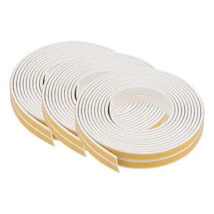 3Pcs Foam Tape Adhesive Weather Stripping 9mm Wide 2mm Thick 2.5M Long White - Picture 1 of 5