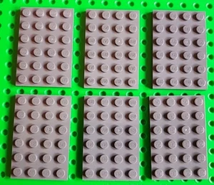 LEGO Gris Oscuro 4x6 Placas 3032 Base Plana x6 Piezas Paquete Piso de Construcción - Imagen 1 de 3