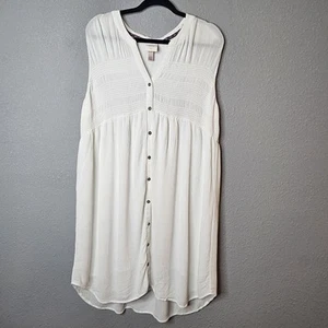 Knox Rose Dress Size XXL Sleeveless White Graduation Babydoll Cottage Core - Picture 1 of 11