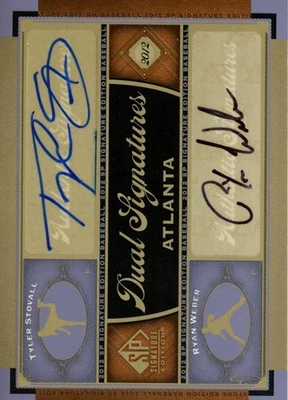 Tyler Stovall / Ryan Weber 2012 SP Signature Edition Dual Signatures #ATL8 Auto - Image 1 of 2