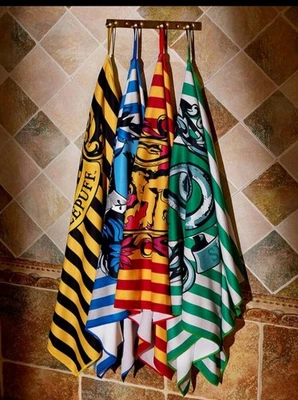 HARRY POTTER 霍格沃茨格兰芬多,拉文克劳条纹房屋印花毛巾, — 第 1/4 张图片