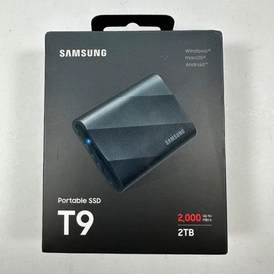 New Samsung External Portable SSD T9 2TB USB 3.2 Gen 2x2 SSD MU-PG2T0B - Image 1 of 4