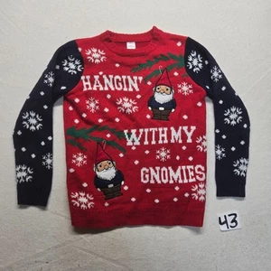 Unisex Christmas Holiday Sweater Hangin With My Gnomies Red Size XS Extra Small - Picture 1 of 6