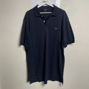 Gant Mens XL Polo Shirt Navy Short Sleeve Cotton Regular Fit - Foto 1 di 8
