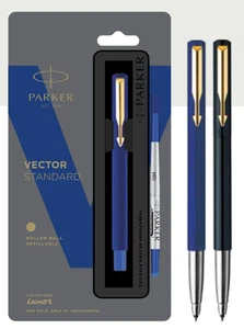 Parker Vector Standard Roller Ball Gold Trim - Multicolor Assorted (Pack Of 2) - Picture 1 of 3