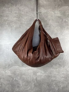 Carol J. Brown Italian Crafted Avant Garde Slouchy Leather Shoulder Big Bag - Picture 1 of 7