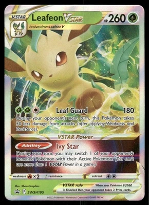 Pokemon Tcg Leafeon VSTAR SWSH195 SWSH: Sword & Shield Promo Cards Holo NM - Image 1 of 2