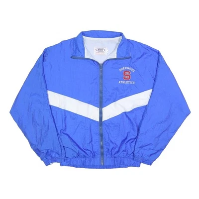 NEFF Mens Blue & White Sherwood Athletics Track Jacket L Nylon Zip - Image 1 of 4