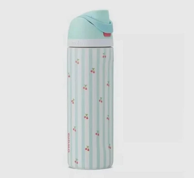 24 oz Owala Birthday FIGHT Cherry’s FreeSip Water Bottle NEW Blue cherry