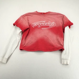 Camicia Crybaby rossa manica lunga cropped donna taglia S top - Foto 1 di 4