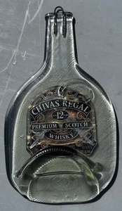 CHIVAS REGAL 12 Scotch Pressed Glass Bottle Flattened Wall Art Decor Spoon Rest - Picture 1 of 5