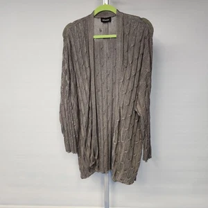 Eskandar O/S 100 % Leinen Zinn Long Cardigan Pullover Jacke Mantel vorne offen - Bild 1 von 6