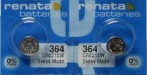 2 PCS RENATA 364 WATCH BATTERIES SR621SW SR621W - Picture 1 of 1
