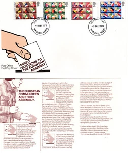 GREAT BRITAIN 1979 FDC ELECTIONS TO EUROPEAN ASSEMBLY SCOTT 859-862 SG 1083-1086 - Picture 1 of 9