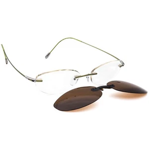 Silhouette Eyeglasses 7554 40 6058 Titan Sunglasses Clip-On Rimless 52[]19 145 - Picture 1 of 9