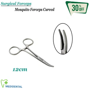 Hämostatische Zangen Chirurgische Mosquito Curved 12cm Clamping Blood Vessels CE - Picture 1 of 5
