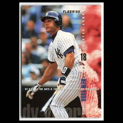 Randy Velarde #83 1995 Fleer New York Yankees Baseball Card MLB NM - Image 1 of 3