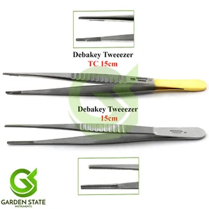 2 Pcs Debakey Tweezers Forceps Vascular Delicate Tissue Arterial Forceps - Picture 1 of 3