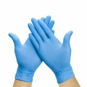 100 DISPOSABLE NITRILE GLOVES POWDER LATEX FREE BLUE Medical Food S/M/L/XL 1000 - Picture 1 of 1