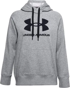 NEW Women's Under Armour Fleece Big Logo Hoodie Gray Black Size Medium MSRP $60 - Picture 1 of 12