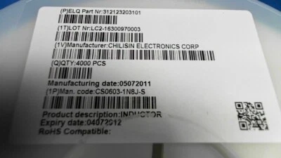 CS0603-1N8J-S CHILISIN ELECTRONICS 0603-1N8 CHILISIN 0603-1N8 CS06031N8JS - Image 1 of 3