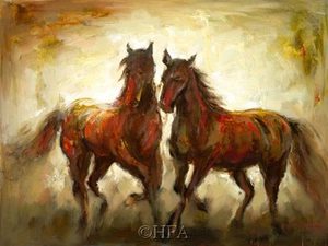 Adagio by Christine Stewart Horses Giclee 18x24 Stretched Canvas Animal Print - Picture 1 of 1