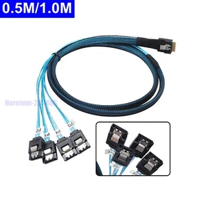 Câble de données serveur disque dur Slimline SFF-8654 4i 38 broches hôte vers 4X cible SATA - Photo 1/15