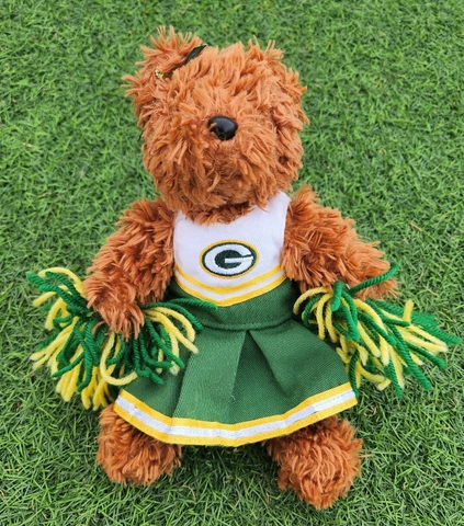 Green Bay Packers NFL Cheerleader Bear Plush 8" NWT Cover