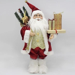 Christmas Standing Santa Figure Festive Decor Plush Statue Xmas Decoration 47cm - Picture 1 of 1