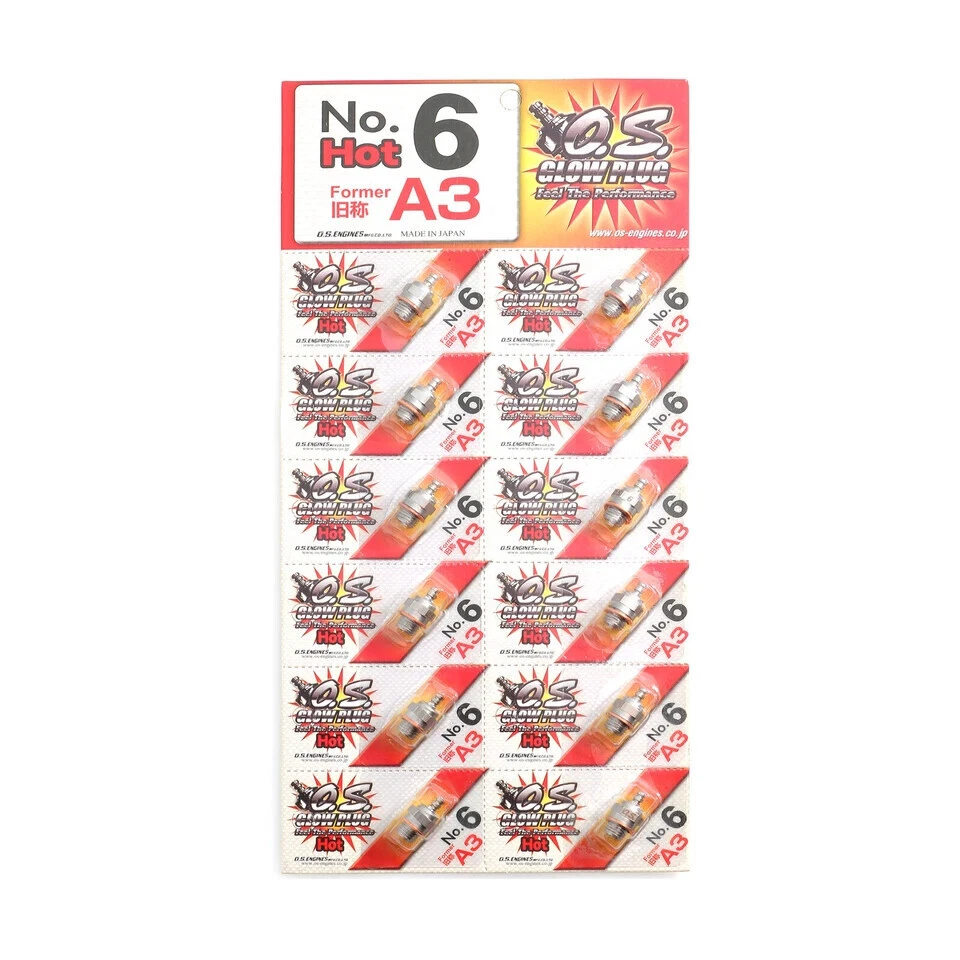 Piezas de radiocontrol bujía incandescente sistema operativo antiguo A3 No.6 #6 bujía incandescente estándar para coche de radiocontrol Foto 1 de 4